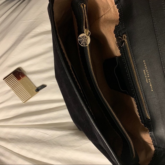 Like New Charlotte Olympia Suede Shoulder Bag - Picture 5 of 10